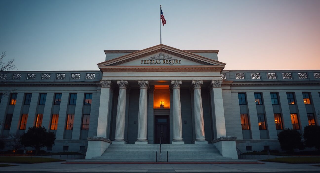 Federal Reserve building representing monetary policy constraints due to persistent inflation risks in 2025.