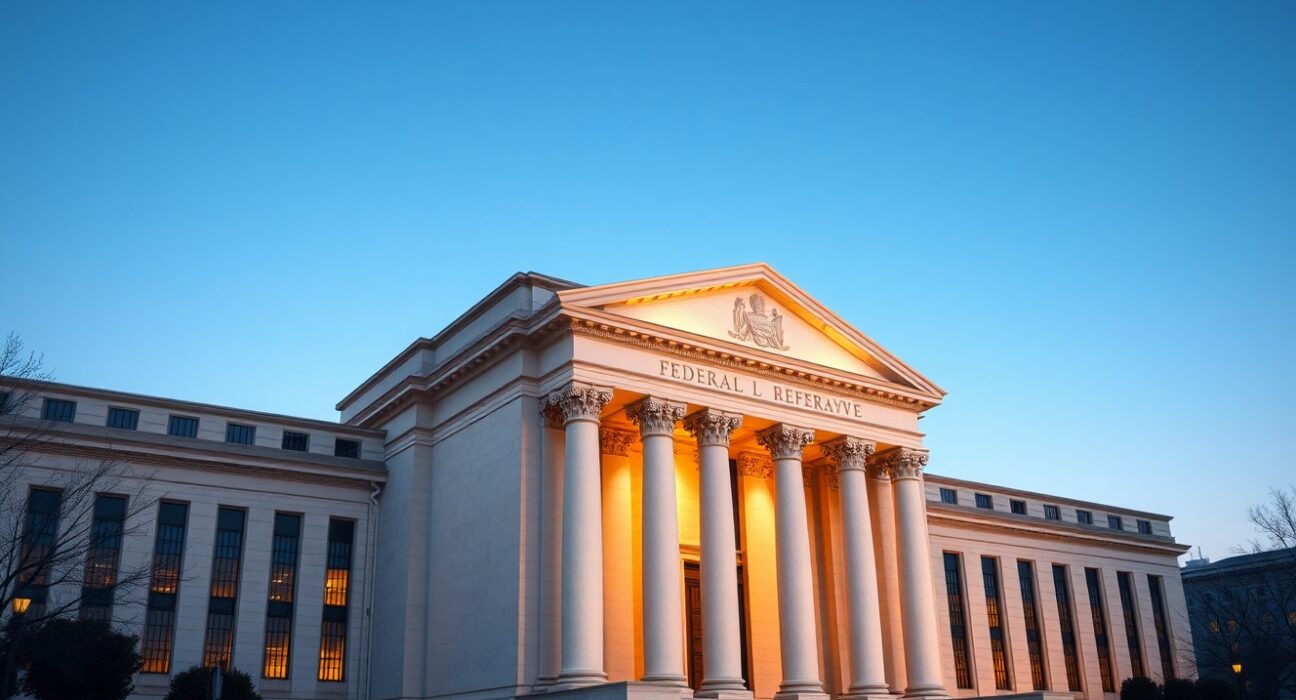 The Federal Reserve building in Washington D.C., representing the central bank's decision to hold interest rates steady.