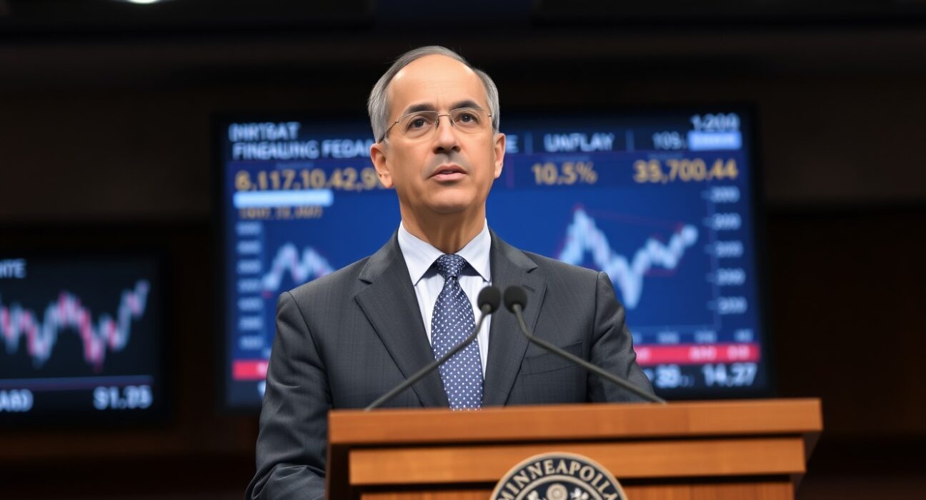 Neel Kashkari speaking at a Federal Reserve press conference on inflation