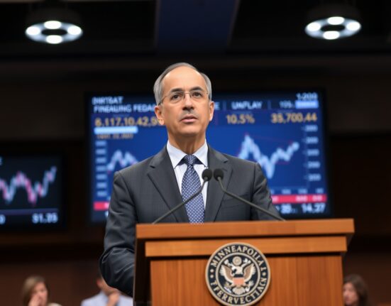 Neel Kashkari speaking at a Federal Reserve press conference on inflation