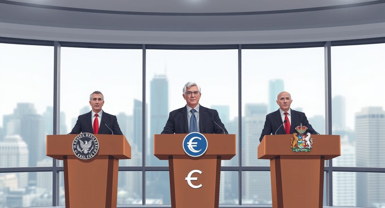 Central bank divergence analysis showing Federal Reserve policy lag behind European Central Bank and Bank of England