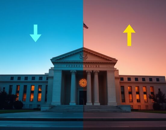 Federal Reserve building illustrating two-way economic risk from Iran conflict
