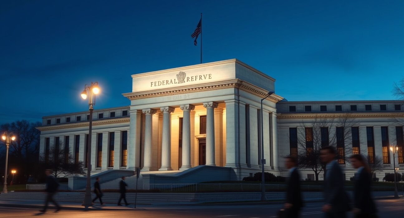 The Federal Reserve building representing the source of the hawkish monetary policy minutes.