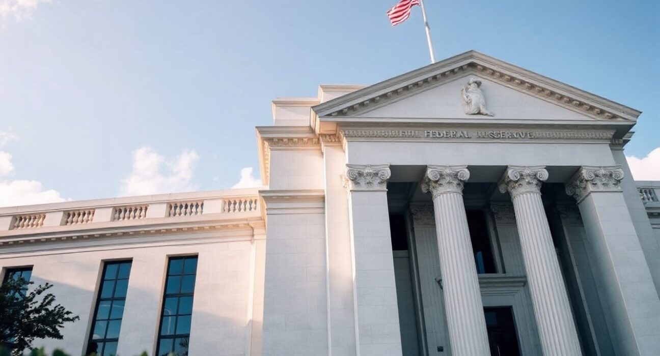 Federal Reserve building in Washington, D.C., ahead of FOMC minutes release