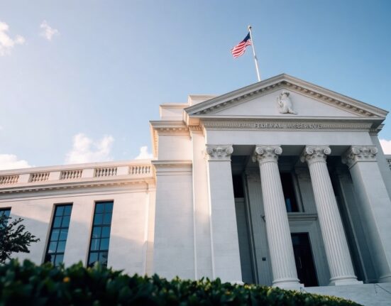Federal Reserve building in Washington, D.C., ahead of FOMC minutes release