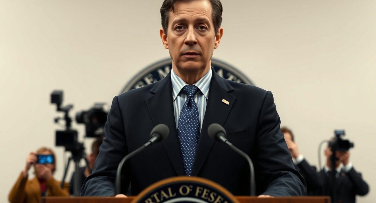 Federal Reserve Director Mirlan announcing the projected three rate cuts for 2025 monetary policy.