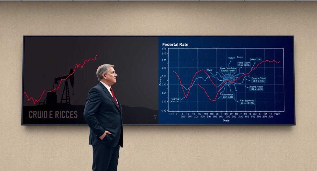 Federal Reserve analysis of oil price shock complicating interest rate decisions in 2025