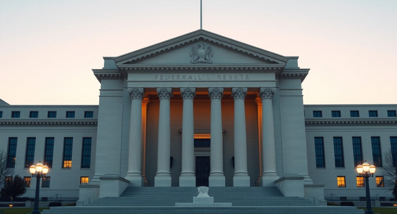 Federal Reserve building representing monetary policy decisions and interest rate outlook for 2025