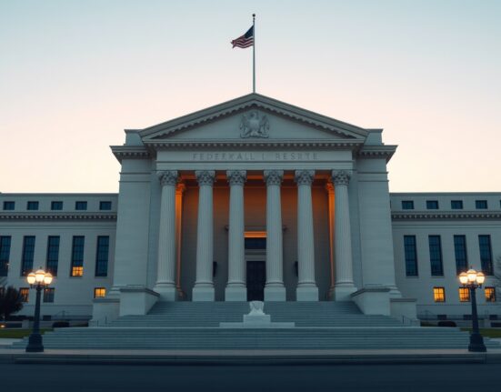 Federal Reserve building representing monetary policy decisions and interest rate outlook for 2025