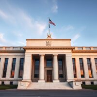 Exterior of the Federal Reserve building in Washington, D.C., under soft afternoon light.