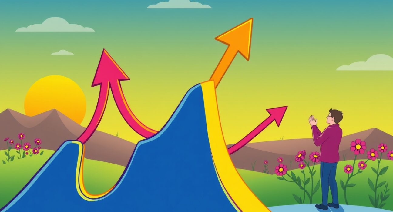 An upward-trending graph illustrating significant market growth, symbolizing the massive gains expected from a Fed rate cut across tech and crypto assets.