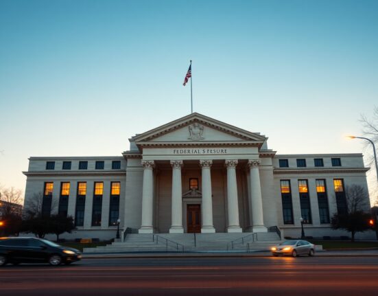 Federal Reserve building representing monetary policy and interest rate decisions for 2026 forecasts.