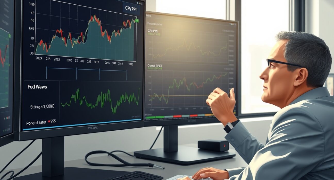 Financial analyst assessing inflation data and Federal Reserve policy impact on the US dollar.