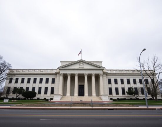 Federal Reserve building in Washington D.C. with limited Fed rate cuts predicted by Rabobank analysis