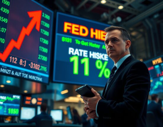 Fed rate hike probability displayed on Wall Street trading floor screen as analyst monitors CME futures data