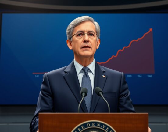 Federal Reserve Chair Jerome Powell discussing monetary policy amid rising oil price concerns.