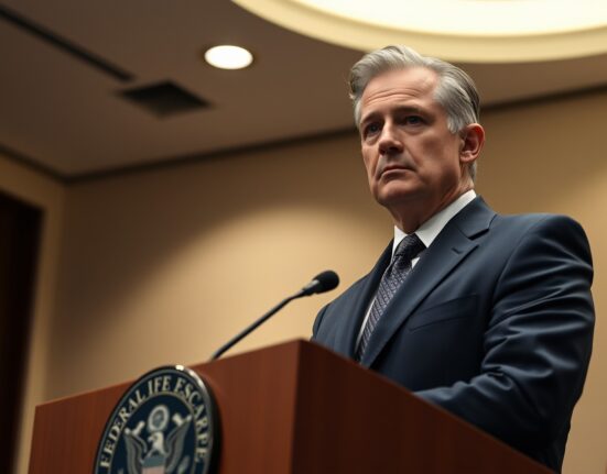Federal Reserve Bank of Kansas City President Jeff Schmid speaking at a press conference about inflation risks