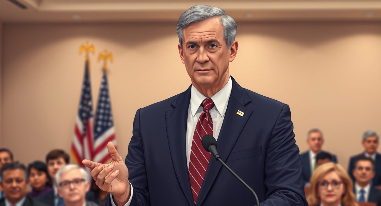 Federal Reserve Vice Chair Michael Barr discussing stablecoin regulation at a policy event.