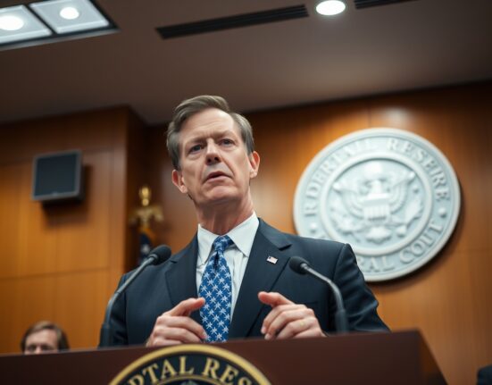 Federal Reserve Governor Christopher Waller speaking at a press conference.