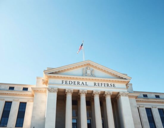 Federal Reserve building in Washington, D.C., under clear sky