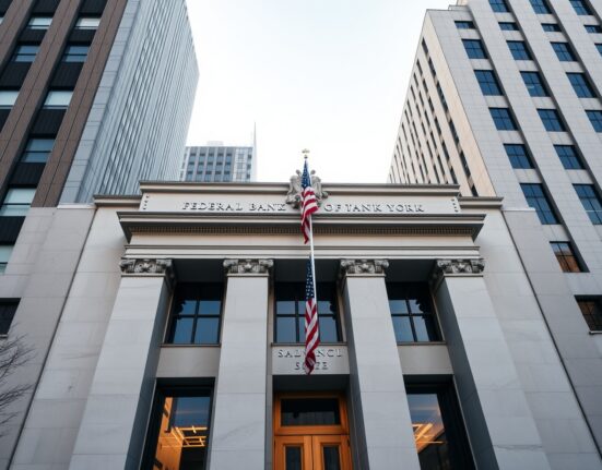 Federal Reserve Bank of New York building on a clear day