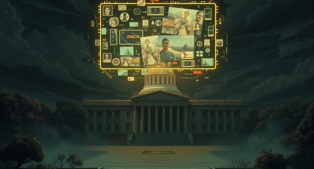 Illustration of the federal Grok ban demand over AI safety and nonconsensual content generation.