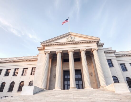 Exterior of the Federal Reserve Building in Washington, D.C. on a clear day