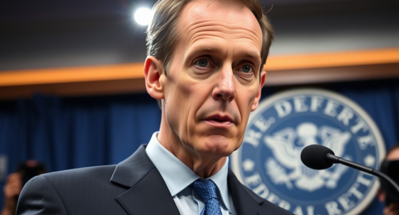 Federal Reserve official Austan Goolsbee reaffirming 2% inflation target during monetary policy announcement