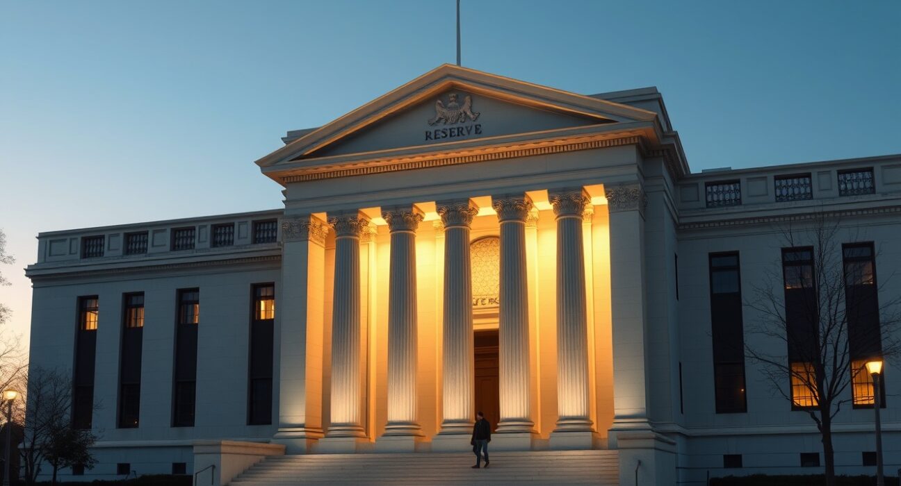 Federal Reserve building analysis for monetary policy decisions and interest rate outlook