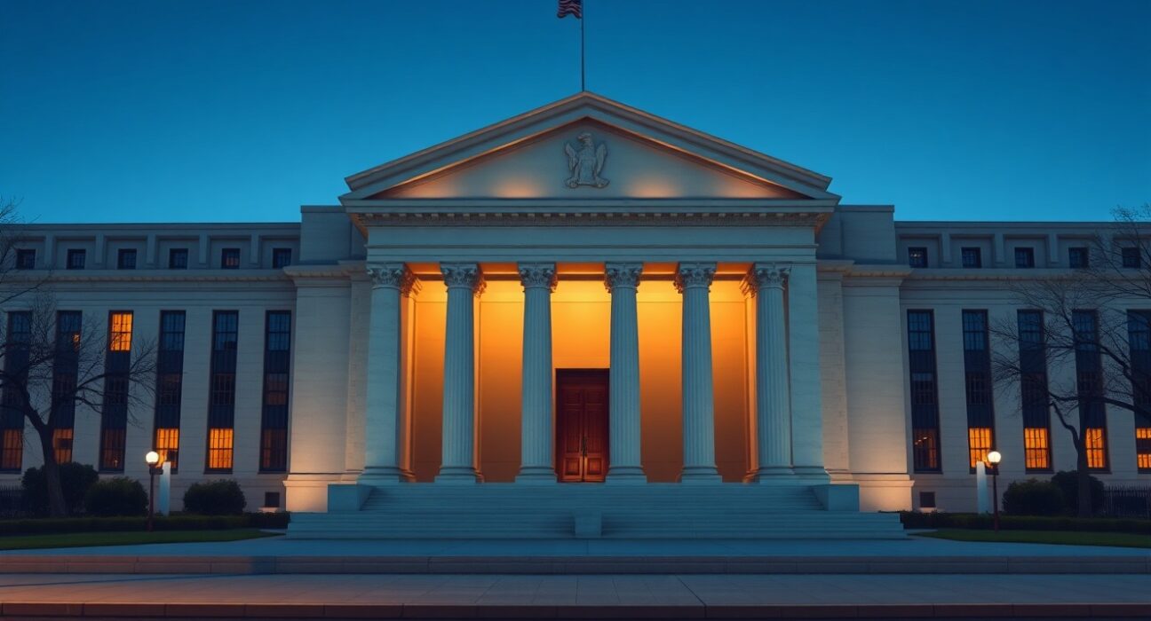 Federal Reserve building analysis of inflation and interest rate policy decisions