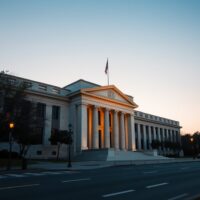 Federal Reserve building representing monetary policy decisions on interest rates in 2025