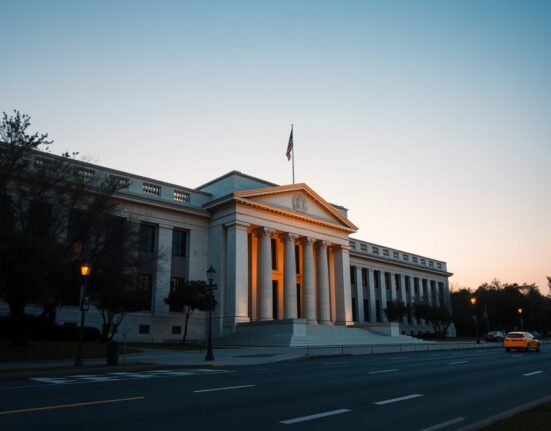 Federal Reserve building representing monetary policy decisions on interest rates in 2025