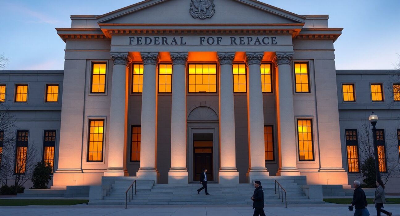 Federal Reserve building in Washington D.C. during leadership transition discussions