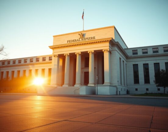 Exterior of the Federal Reserve Building in Washington D.C. under late afternoon light