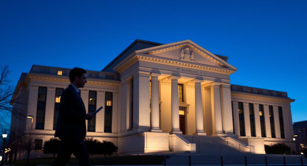 The Federal Reserve building in Washington D.C. symbolizes the critical policy decision facing the FOMC this week.
