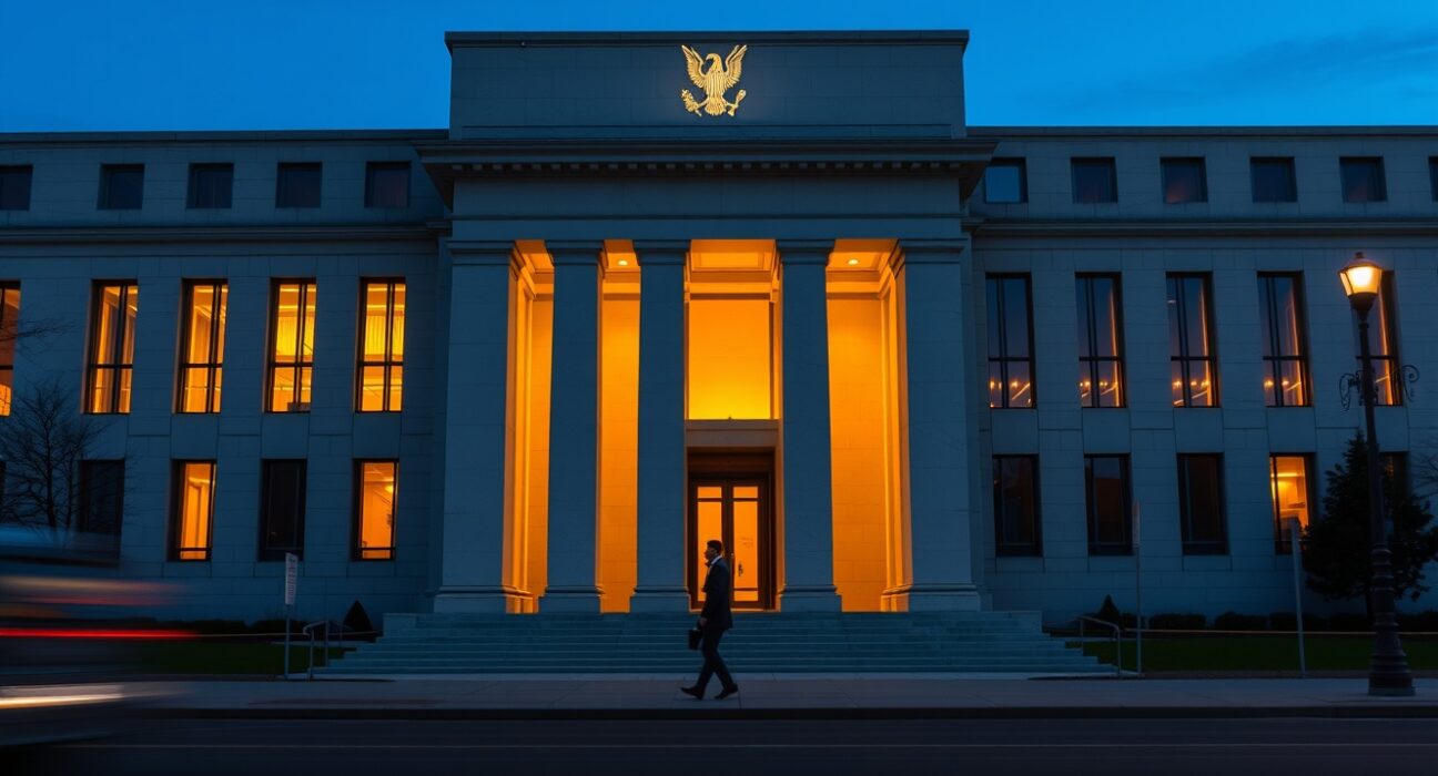 Federal Reserve building analysis for 2025 interest rate projections and monetary policy decisions.