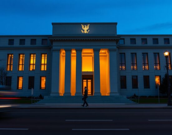 Federal Reserve building analysis for 2025 interest rate projections and monetary policy decisions.