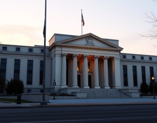 Federal Reserve building in Washington D.C. representing monetary policy decisions during Middle East conflict volatility