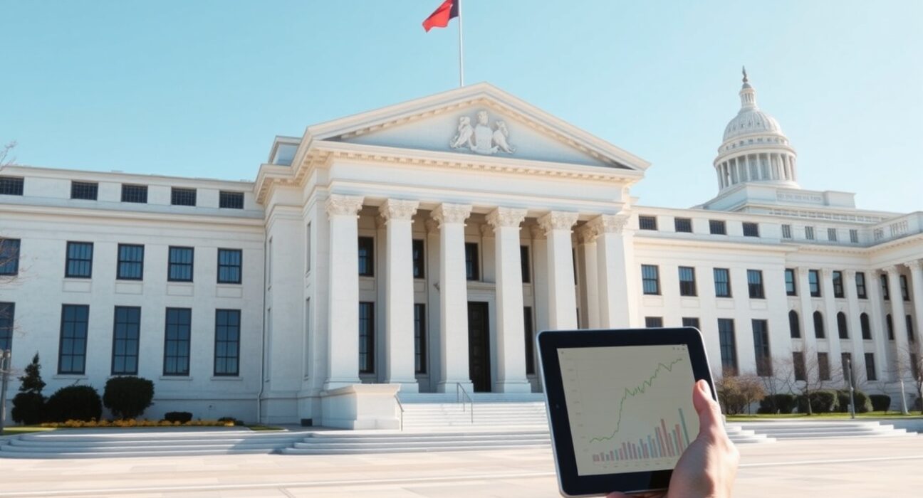 Federal Reserve building analysis with bond market charts showing term premium concerns