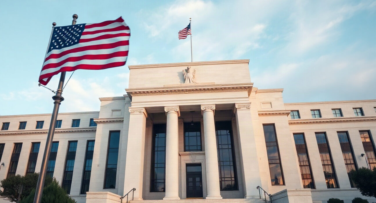 Federal Reserve building in Washington, D.C., representing the central bank's policy stance.