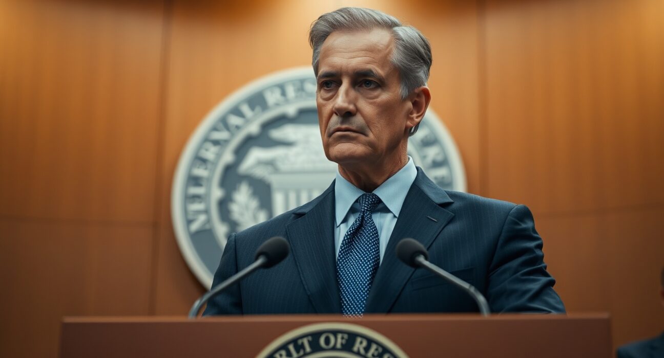 Federal Reserve Bank of Chicago President Austan Goolsbee speaking at a press conference.
