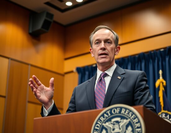 Federal Reserve Bank of Chicago President Austan Goolsbee speaking at a press conference
