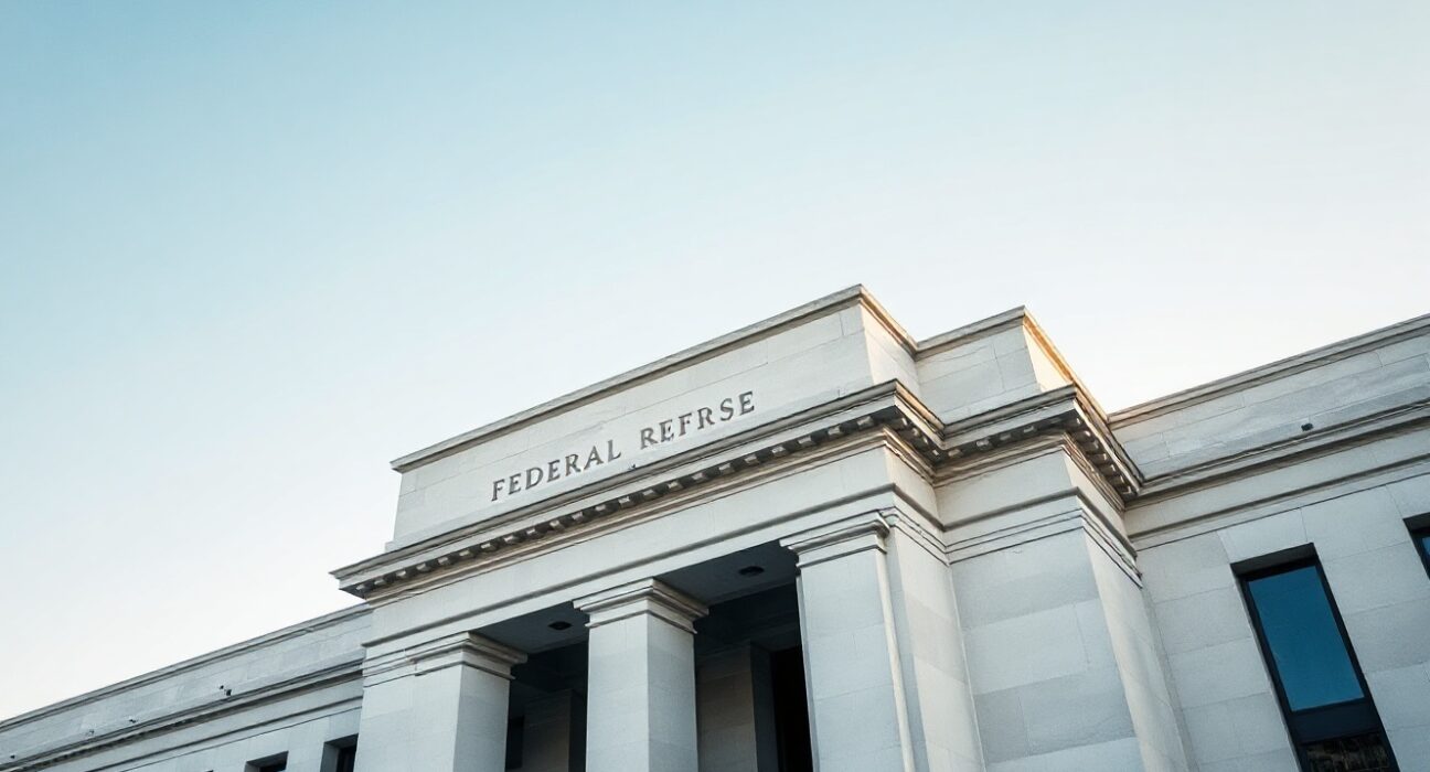 Federal Reserve building in Washington, D.C., representing U.S. monetary policy decisions.