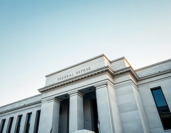 Federal Reserve building in Washington, D.C., representing U.S. monetary policy decisions.