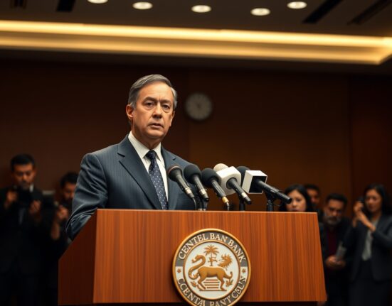 Federal Reserve official John Williams at a press conference, speaking about inflation concerns.