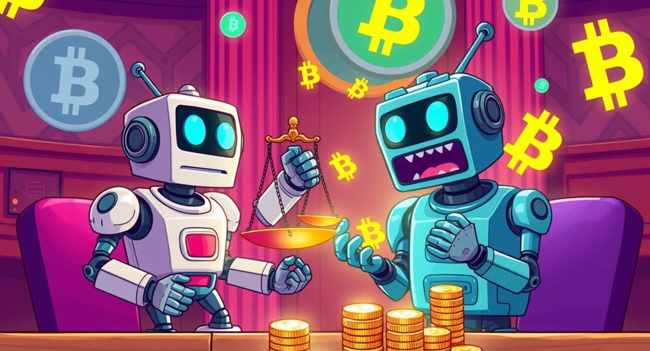 Fetch.ai lawsuit illustration showing legal conflict over token dumping allegations in cryptocurrency