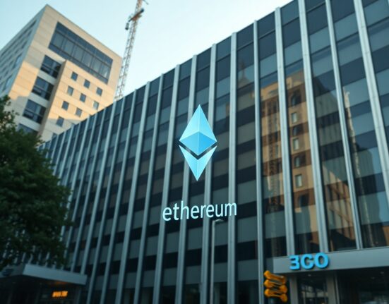 FG Nexus corporate building with subtle Ethereum symbol, representing its treasury strategy shift
