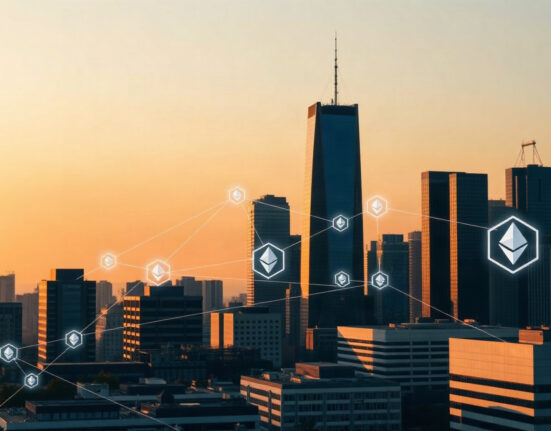 Fidelity ETF staking approval with Ethereum and Solana blockchain visual