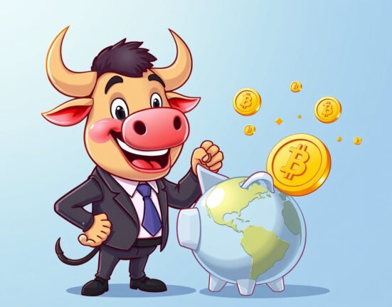 Fidelity investment in Metaplanet shown through bull character investing in global digital economy