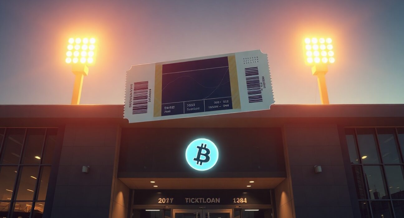Digital World Cup ticket interface with blockchain security elements